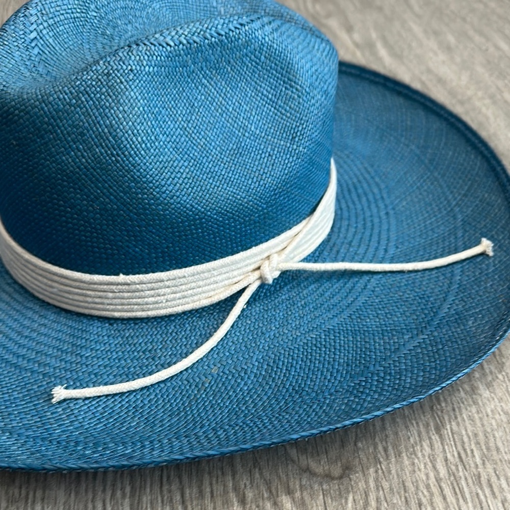 Blue Wide Brim Hat From Four Seasons Boutique View 2